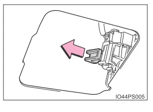 Toyota Prius. Öffnen des Tankdeckels