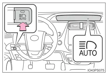 Toyota Prius. Betätigen von Beleuchtung und Scheibenwischer