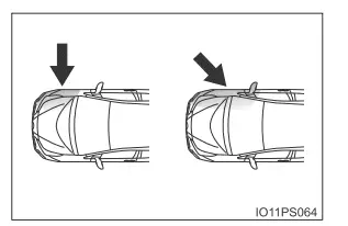 Toyota Prius. Unfälle, bei denen die SRS-Airbags möglicherweise nicht ausgelöst werden (SRS-Seiten- und -Kopf-/Schulterairbags)