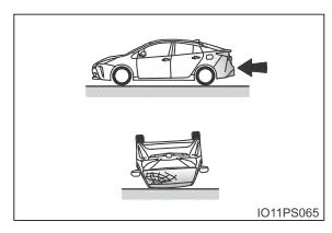 Toyota Prius. Unfälle, bei denen die SRS-Airbags möglicherweise nicht ausgelöst werden (SRS-Seiten- und -Kopf-/Schulterairbags)