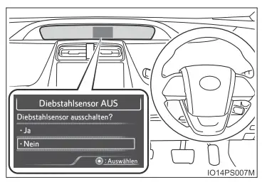 Toyota Prius. Diebstahlschutzsystem