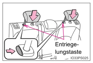 Toyota Prius. Einstellen der Sitze